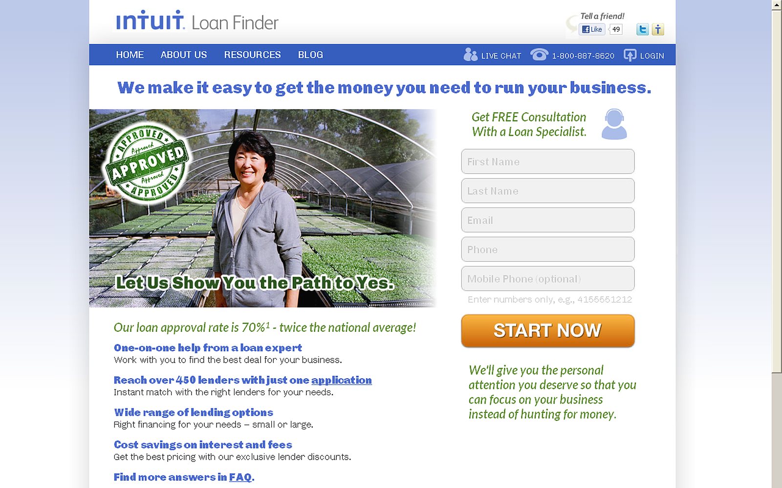 Intuit Loan Finder screenshot 1