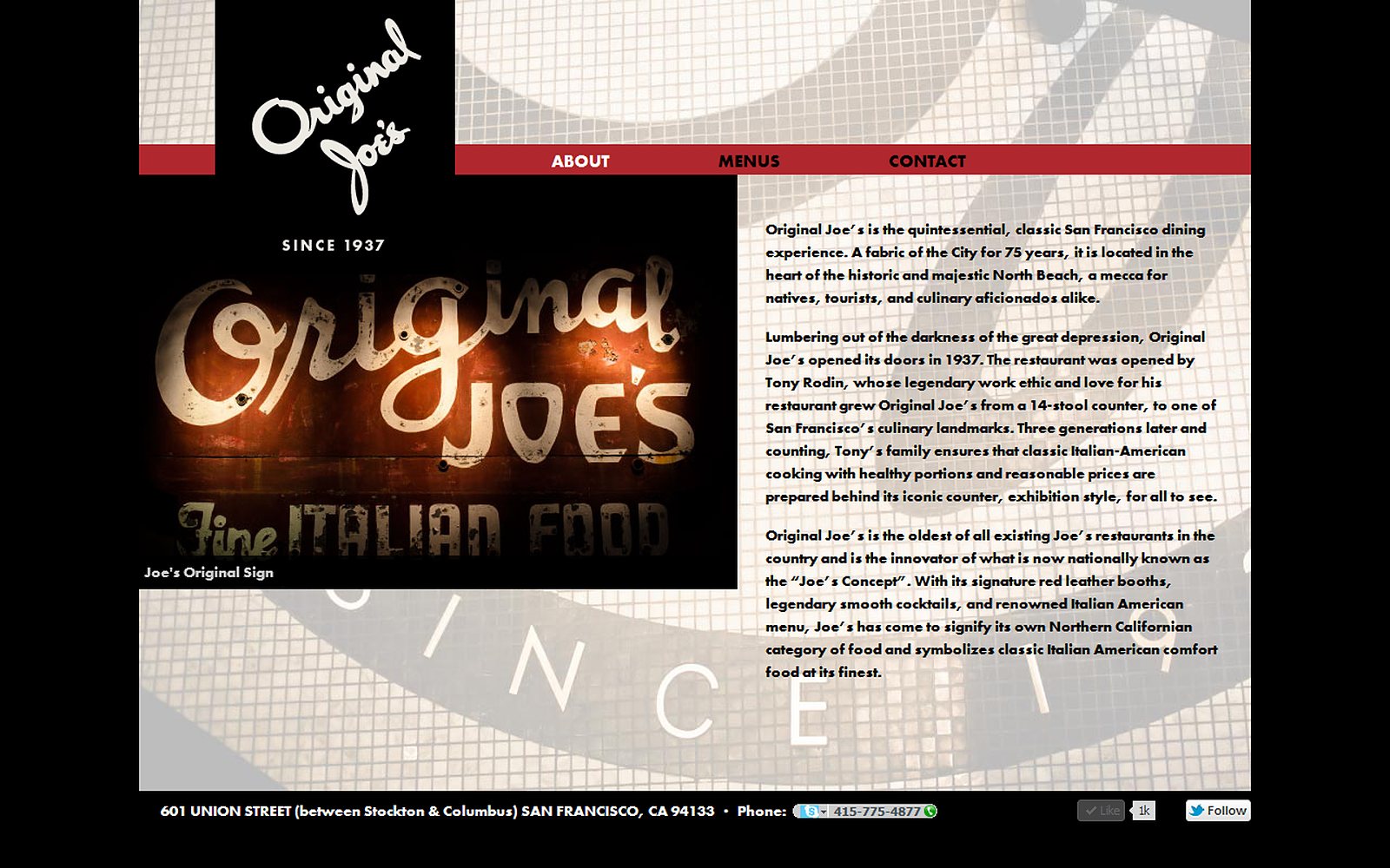 Original Joe's screenshot 2